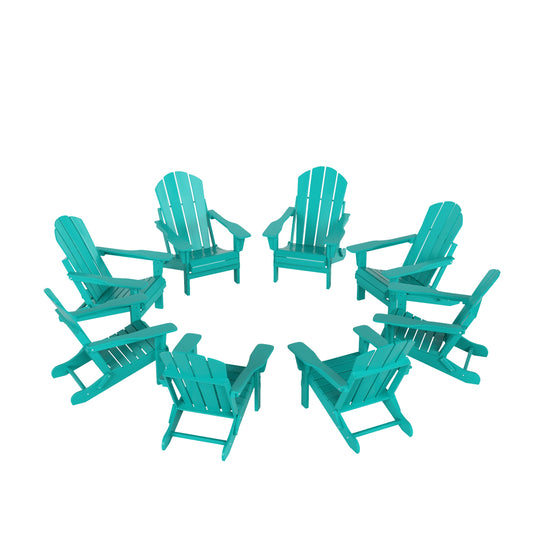 Malibu Outdoor Folding Poly Adirondack Chair (Set of 8)