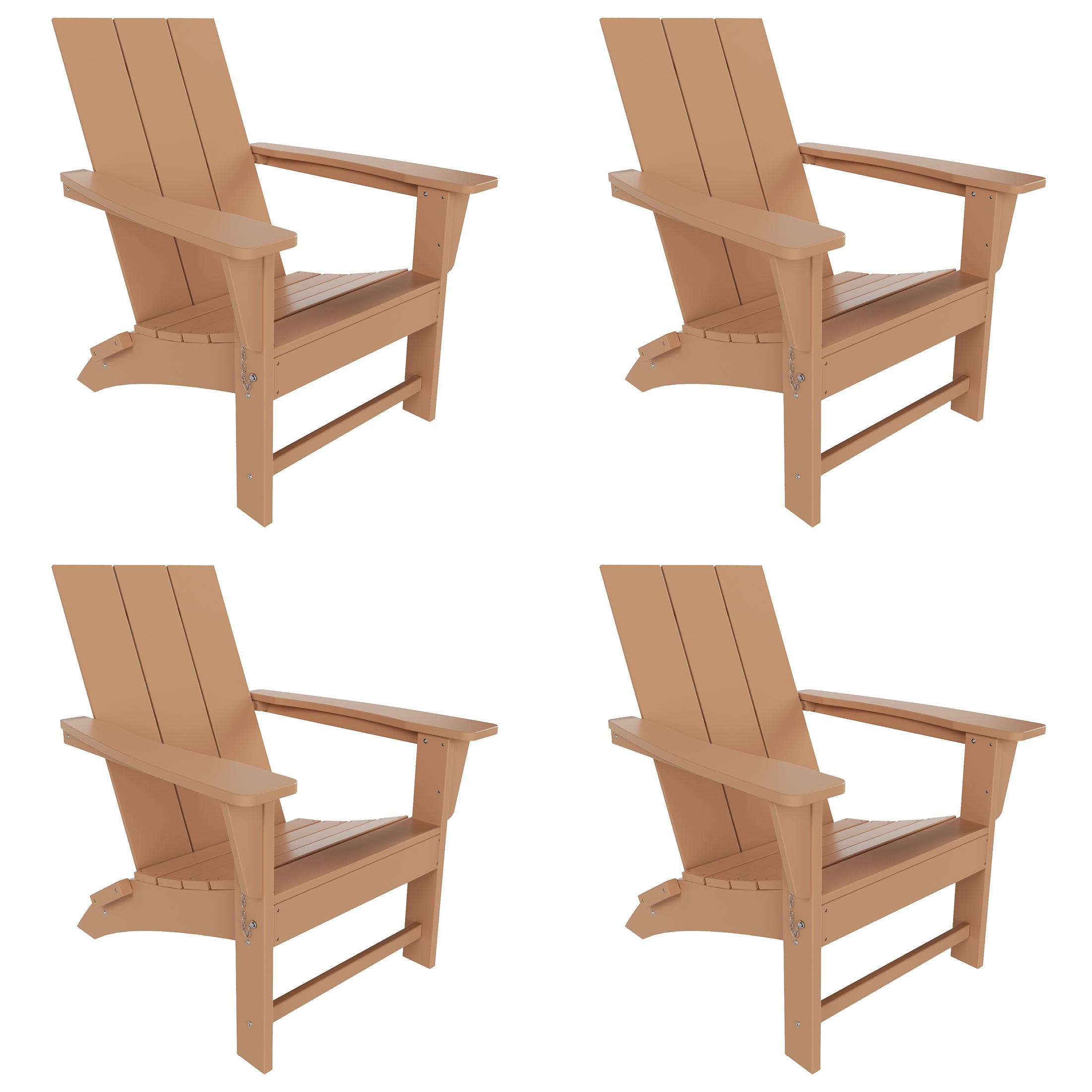 Ashore Modern Outdoor Folding Adirondack Chair (Set of 4)