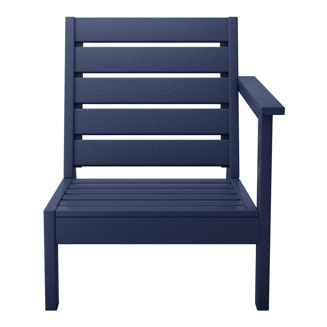 Avalon Outdoor Patio HDPE Right Arm Sectional Corner Club Chair with Patio Cushions