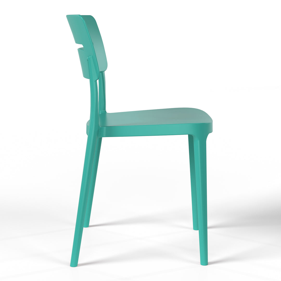 Playa Outdoor Modern Stackable Plastic Patio Dining Chairs (Set of 2)