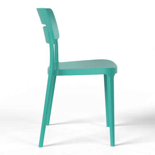 Playa Outdoor Modern Stackable Plastic Patio Dining Chairs (Set of 2)