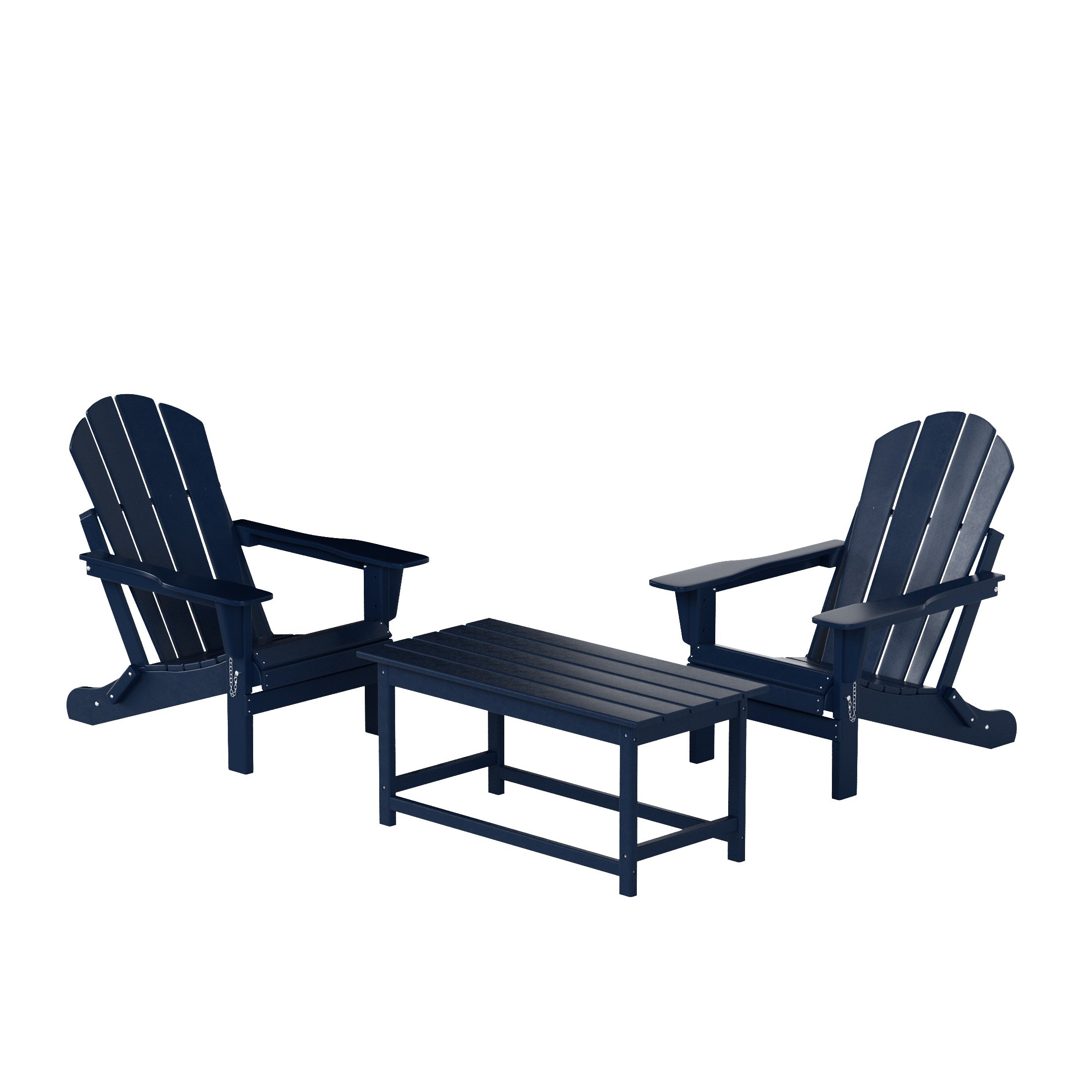 Malibu 3-Piece set Outdoor / Patio Poly Adirondack chair set with a Coffee table ( 2 seater )