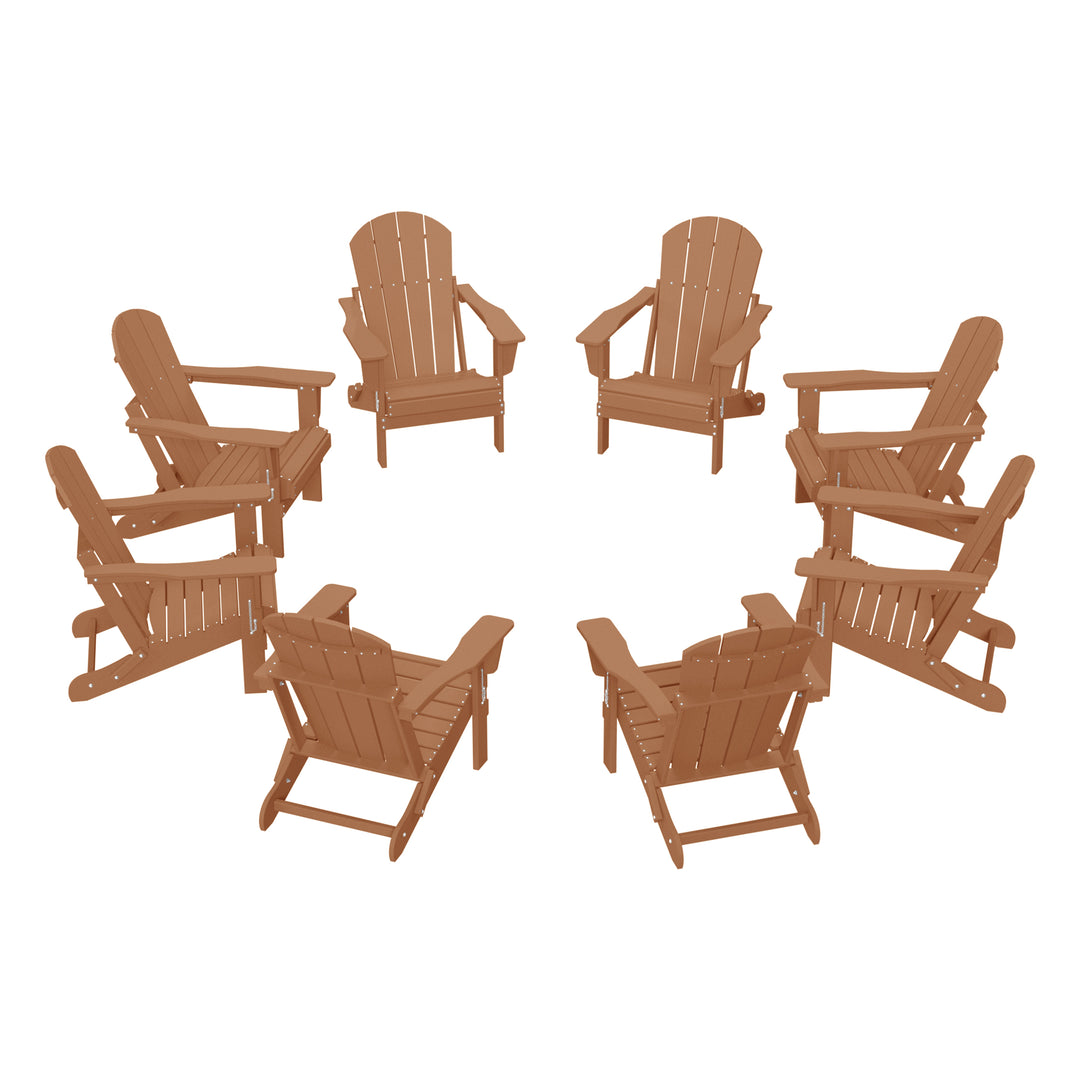 Malibu Outdoor Folding Poly Adirondack Chair (Set of 8)