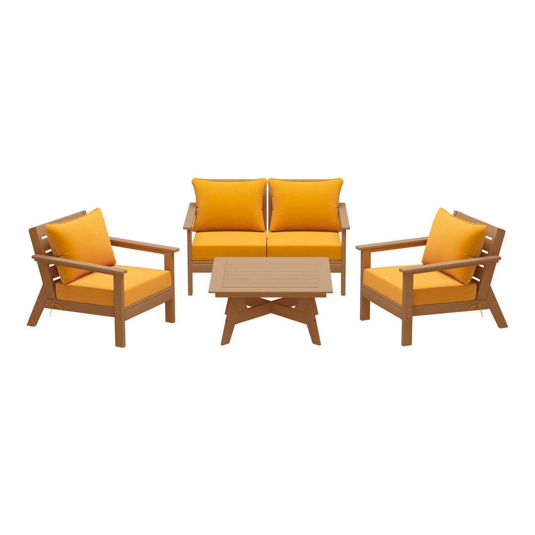 Avalon Outdoor 5-Piece Modular Sectional Patio Furniture Sofa Set