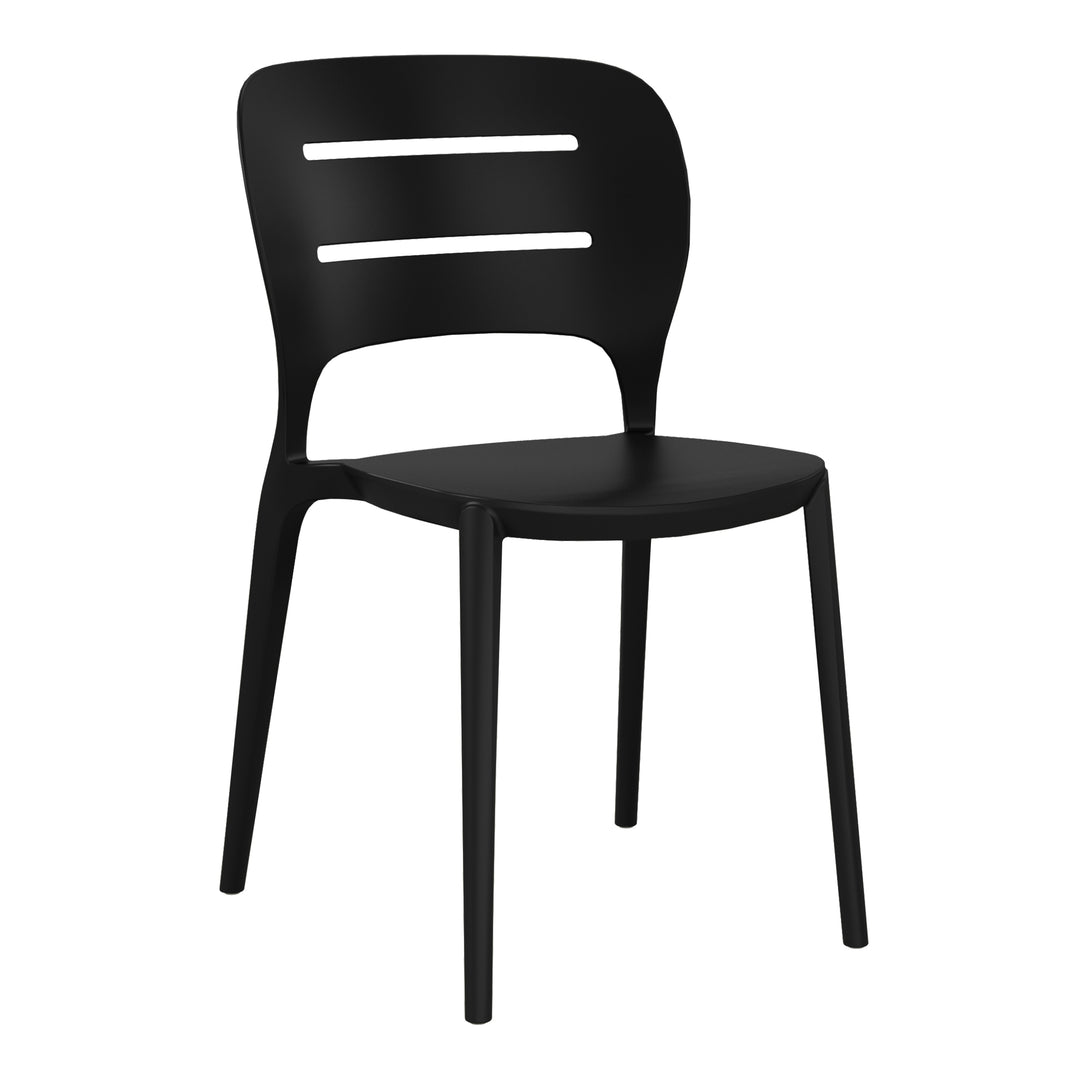 Playa Outdoor Modern Stackable Plastic Patio Dining Side Chairs (Set of 2)