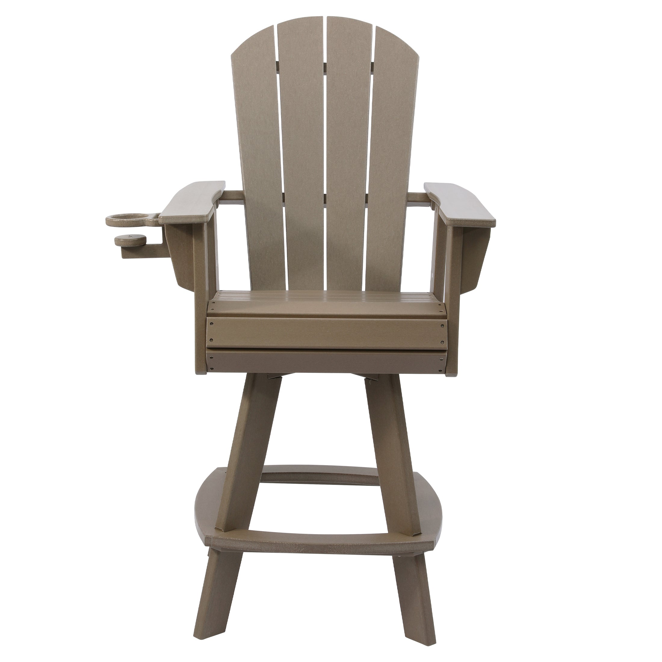 Malibu Outdoor HDPE Swivel Adirondack Bar Height Chair With Cup Holder