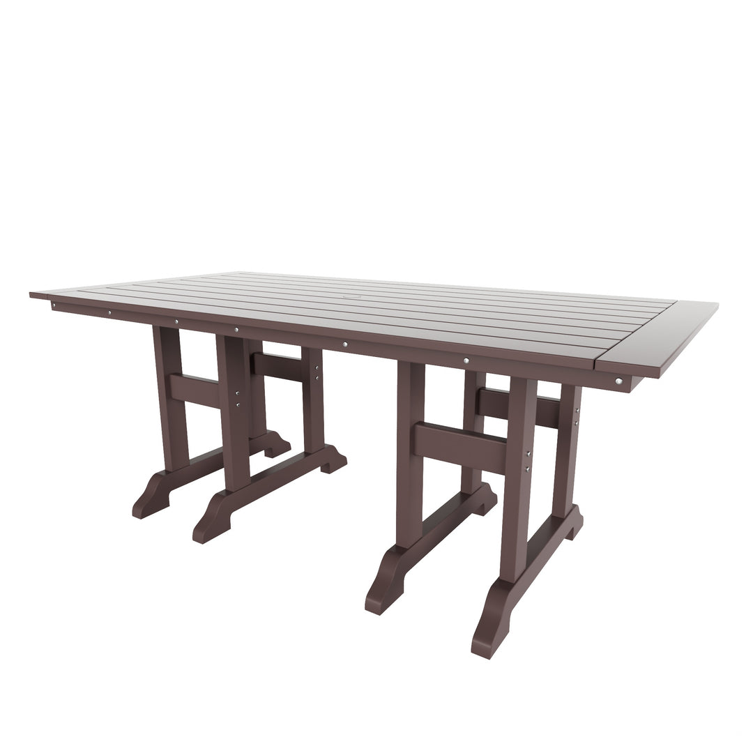 Malibu 6-Piece HDPE Outdoor Rectangle Dining Patio Table and Chairs Set