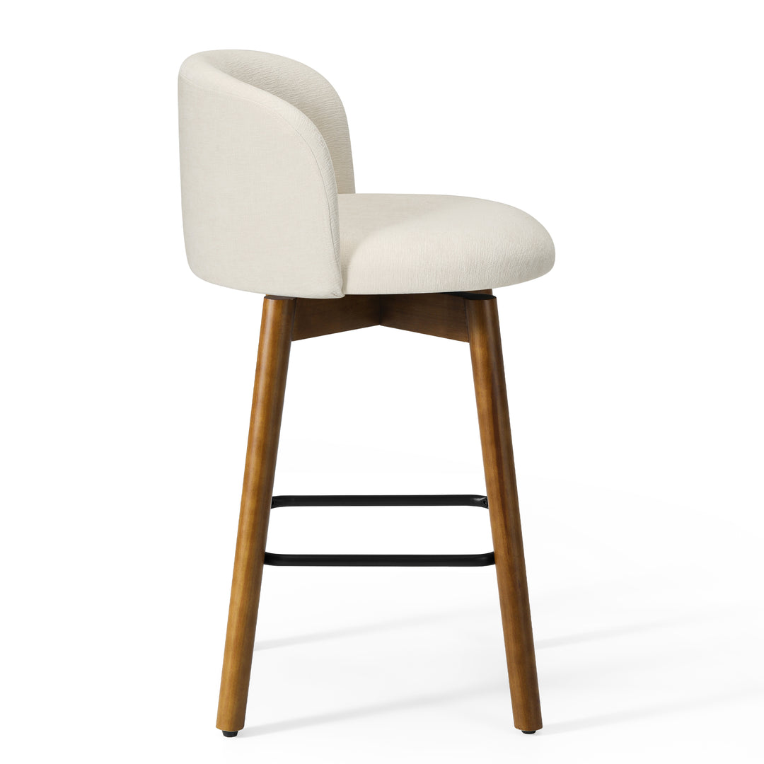 Soho Modern Chenille Upholstered 26" Counter Height Swivel Bar Stools (Set of 2)