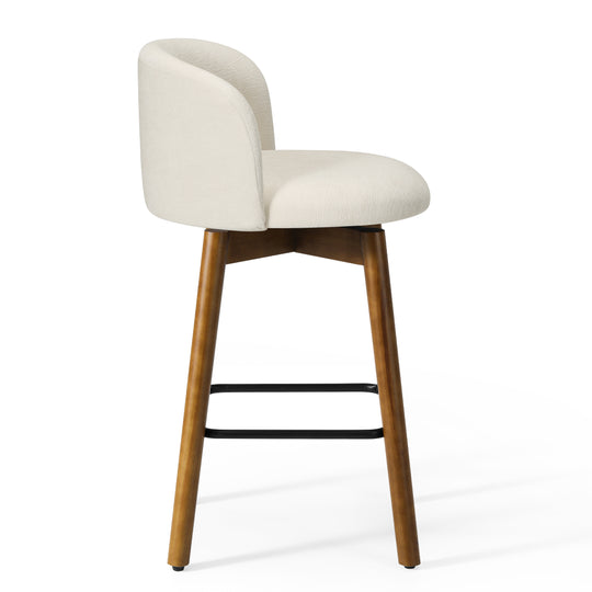 Soho Modern Chenille Upholstered 26" Counter Height Swivel Bar Stools (Set of 2)