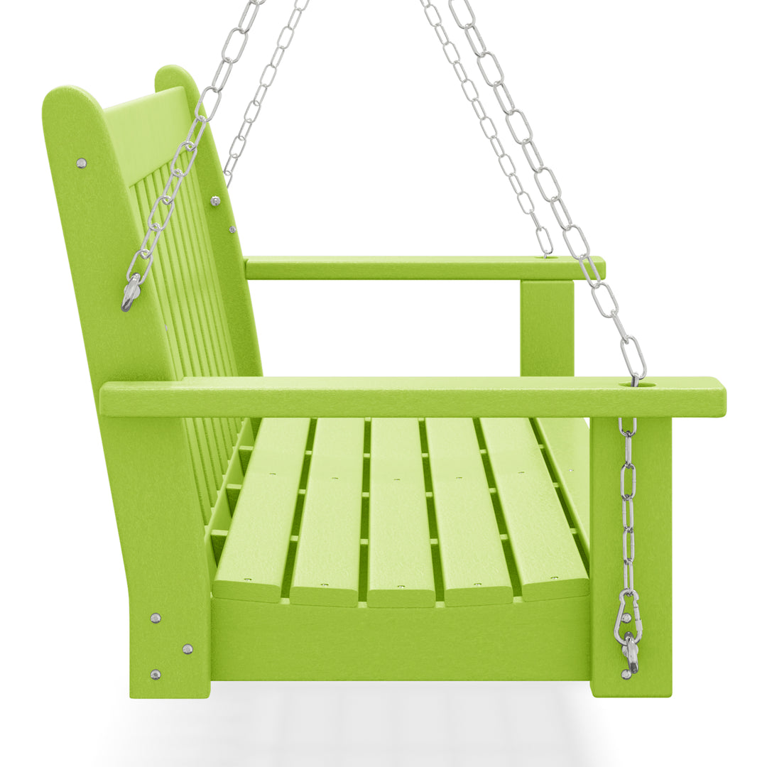 Malibu Outdoor Patio HDPE Hanging Front Porch Swing Bench