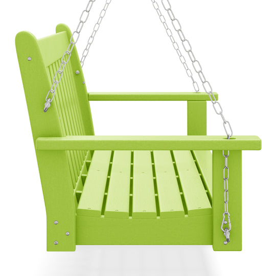 Malibu Outdoor Patio HDPE Hanging Front Porch Swing Bench
