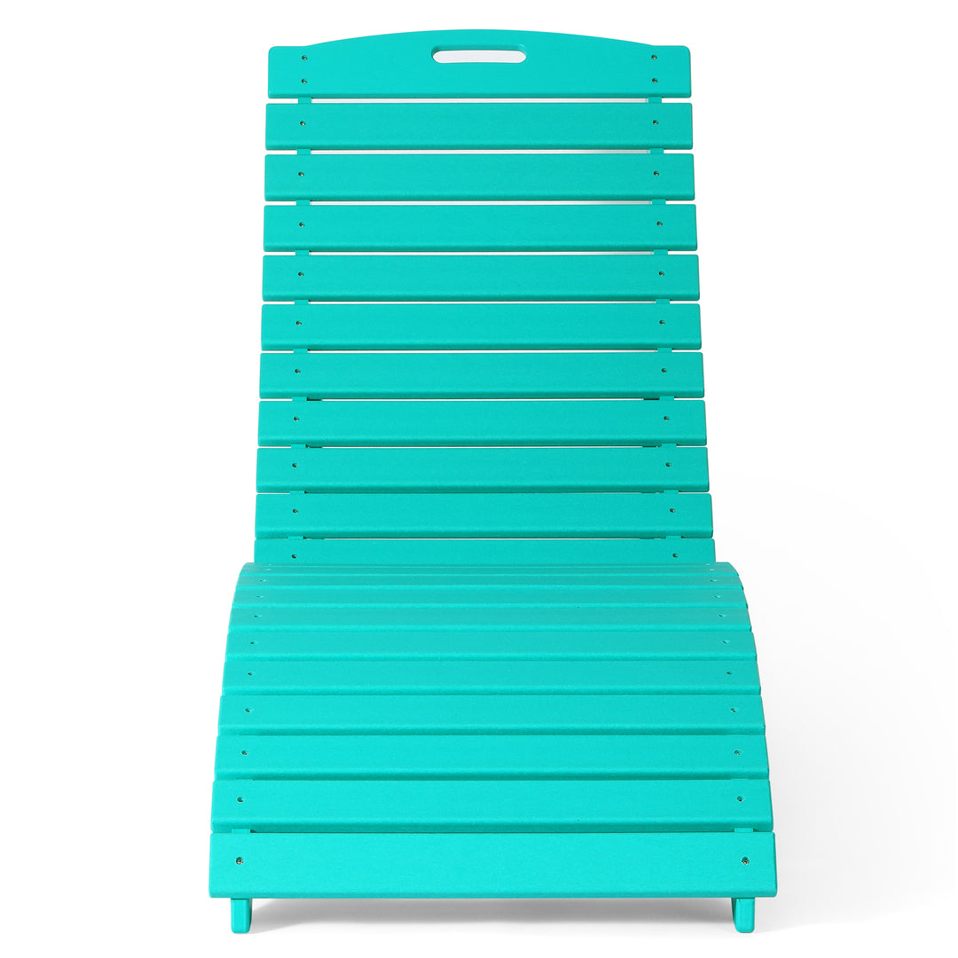 Outdoor HDPE In-Pool Patio Chaise Lounge Chair With Wheels