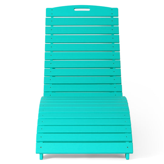 Outdoor HDPE In-Pool Patio Chaise Lounge Chair With Wheels