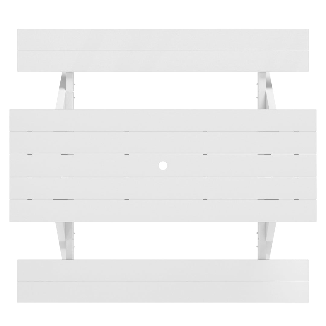 Greenville Outdoor 70" HDPE Plastic Picnic Table Bench With Umbrella Hole