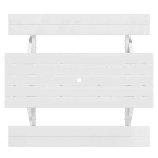Greenville Outdoor 70" HDPE Plastic Picnic Table Bench With Umbrella Hole