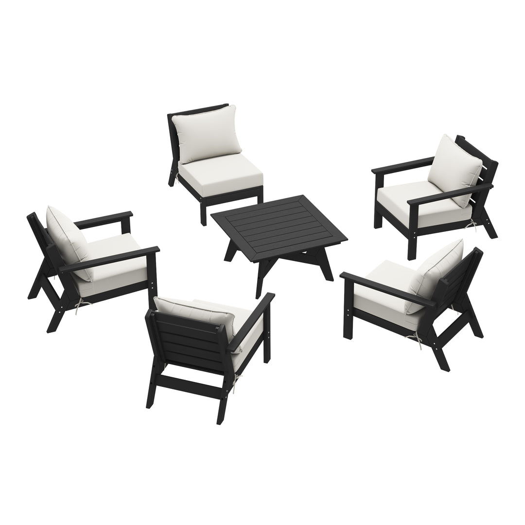 Avalon Outdoor 6-Piece Modular Sectional Patio Furniture Sofa Set
