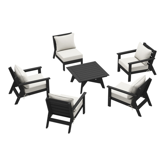 Avalon Outdoor 6-Piece Modular Sectional Patio Furniture Sofa Set