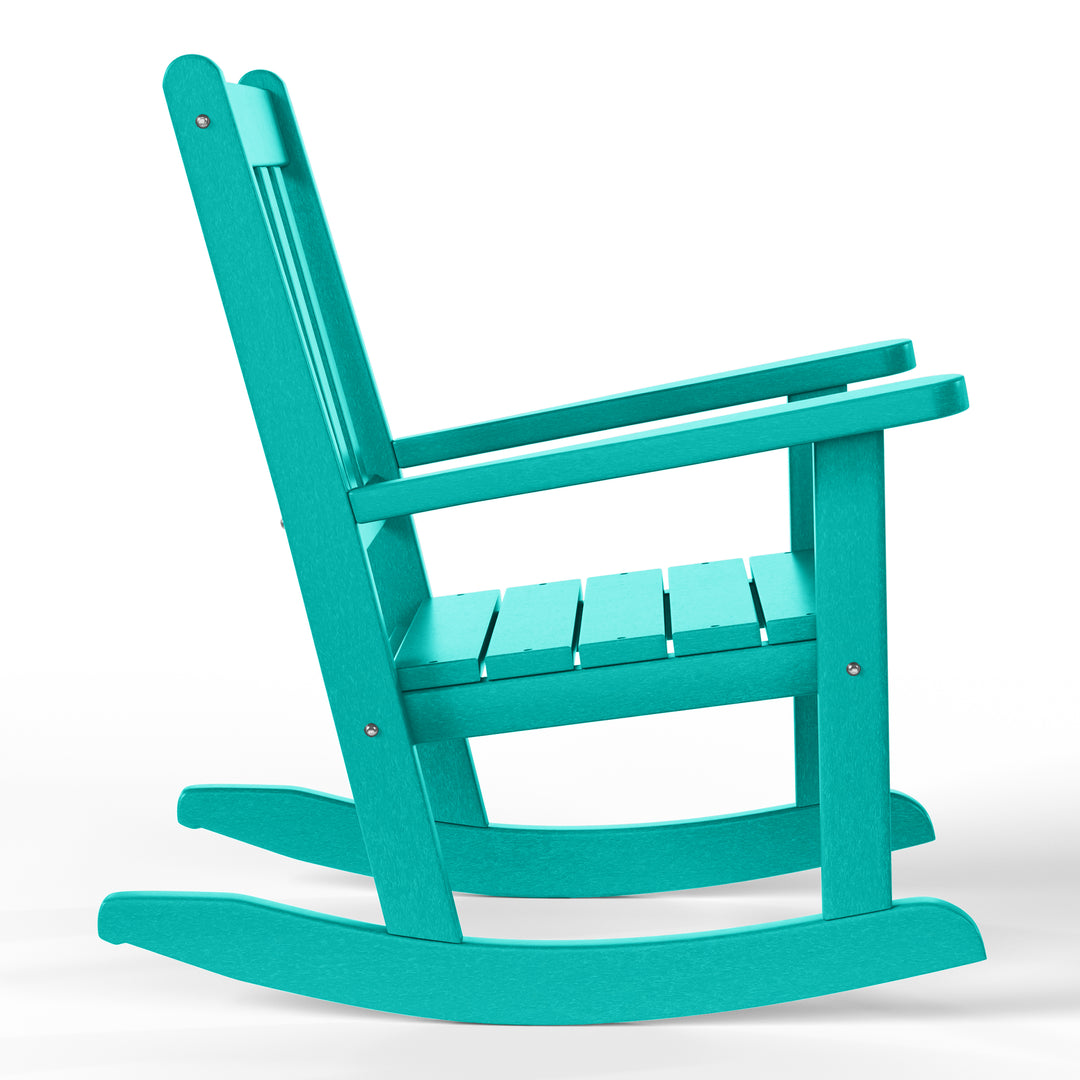 Malibu Outdoor HDPE Plastic Preschool Toddler Rocking Chairs (Set of 2)