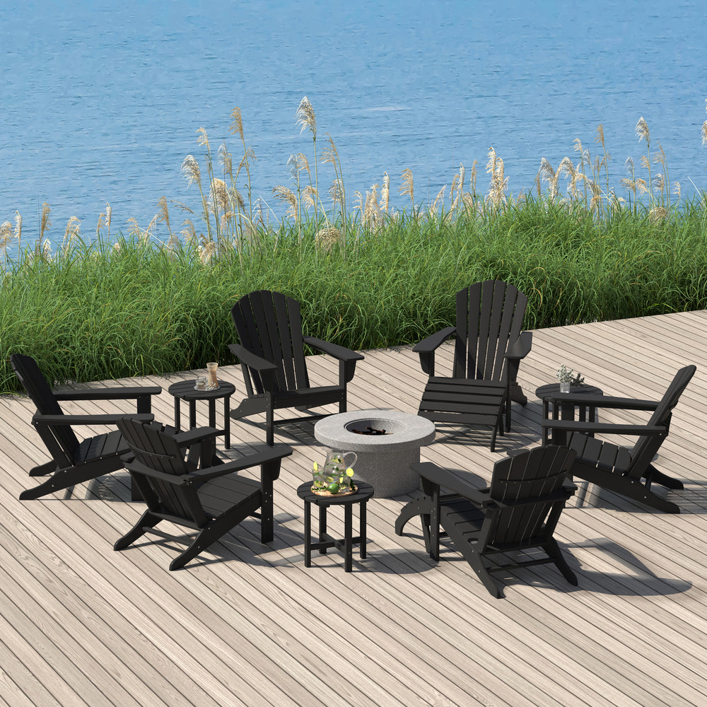 Dylan 12 Piece Outdoor Adirondack Chair With Ottoman And Side Table