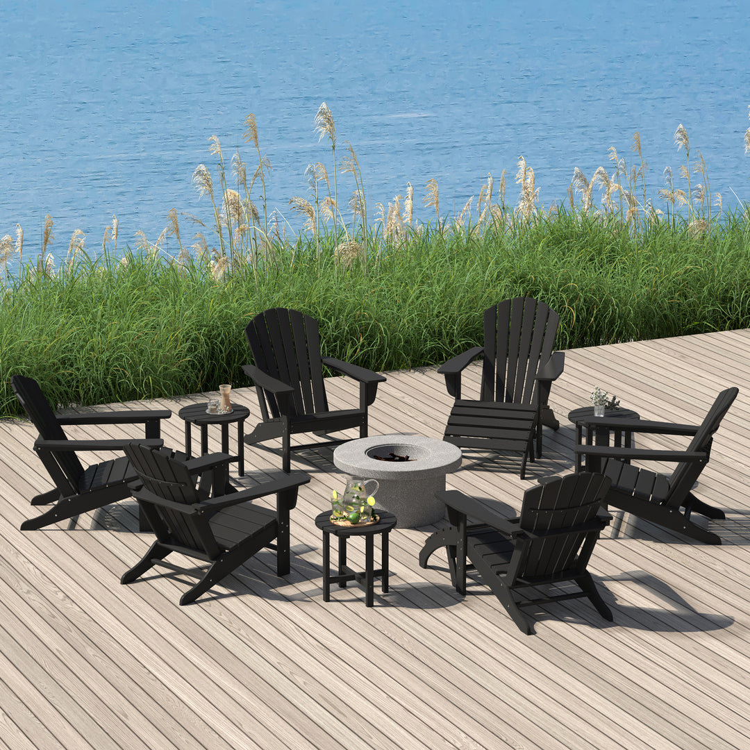 Dylan 12 Piece Outdoor Adirondack Chair With Ottoman And Side Table