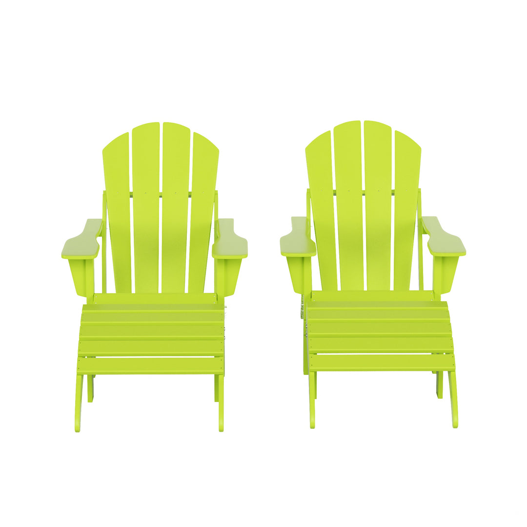 Malibu Westintrends 4-Piece set classic Adirondack chairs with ottoman (2 seater)