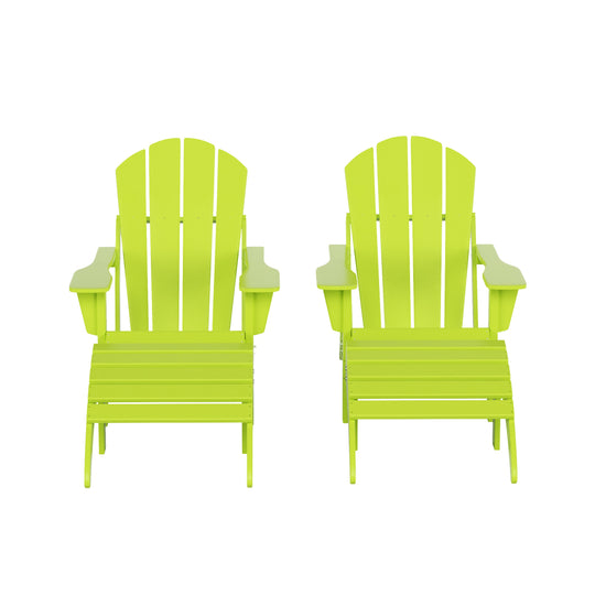 Malibu Westintrends 4-Piece set classic Adirondack chairs with ottoman (2 seater)