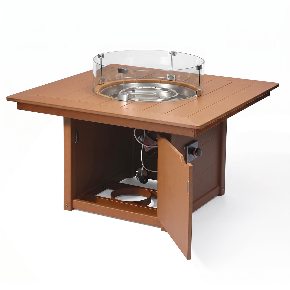 Helios 42" Modern Outdoor Patio Propane Square Fire Pit Table