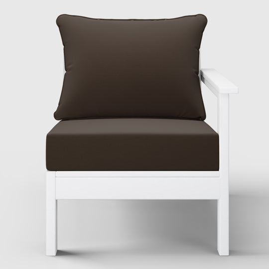 Avalon Outdoor Patio HDPE Right Arm Sectional Corner Club Chair with Patio Cushions