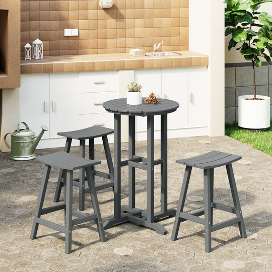 Malibu Outdoor Patio Counter Height Bar Stools Bistro Bar Table 4-Piece Set