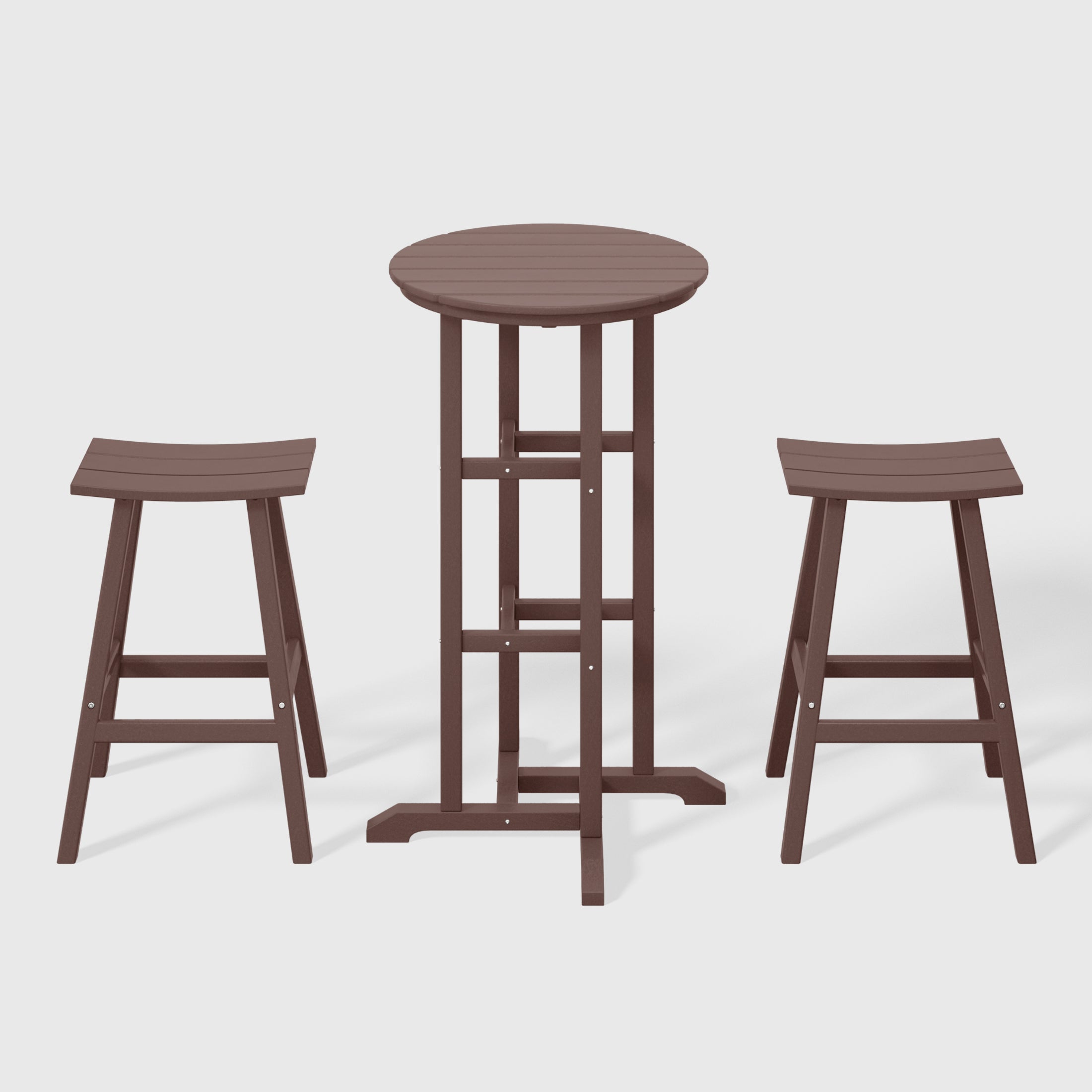 Malibu Outdoor Patio Bar Height Table and Bar Stool 3-Piece Dining Set