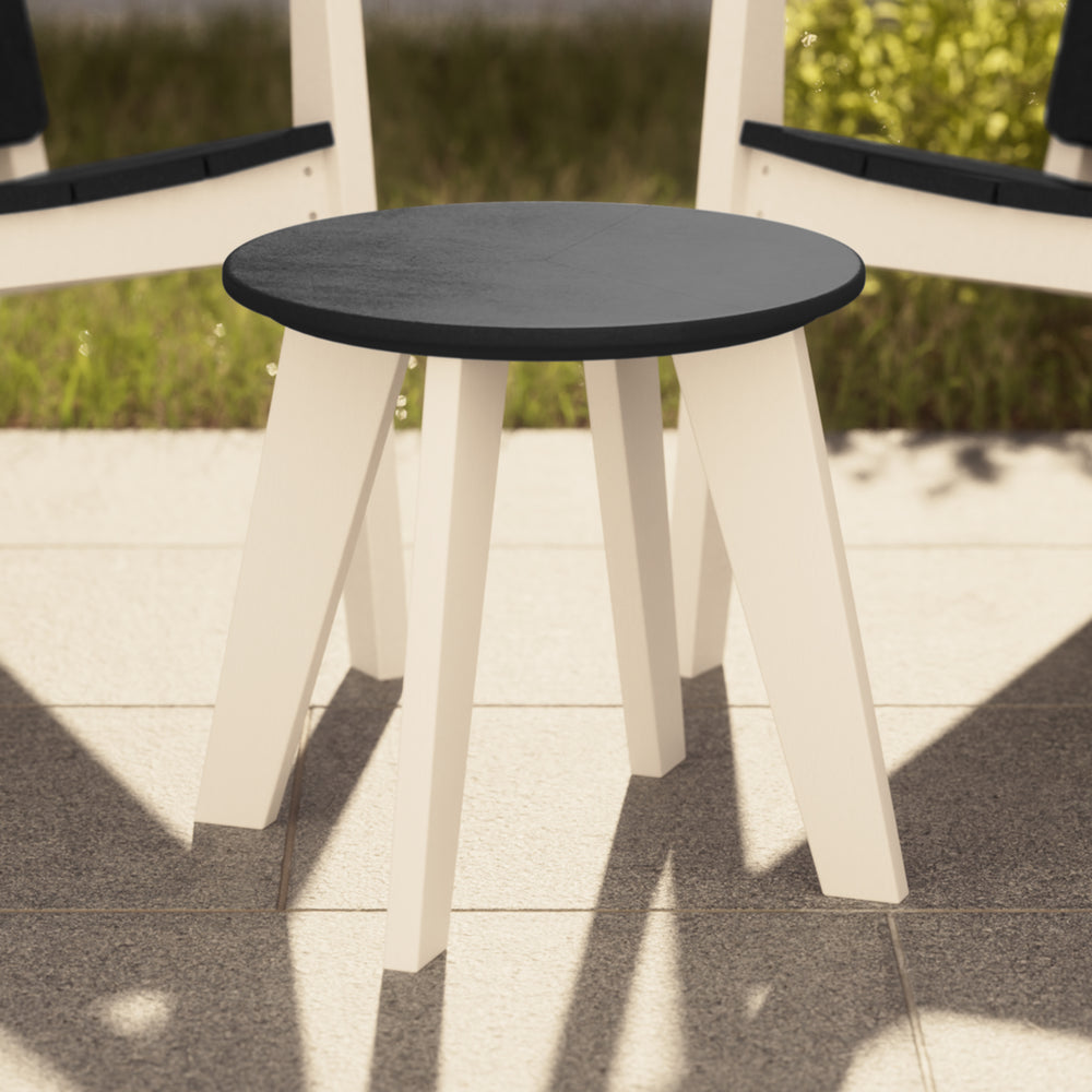Pacifica HDPE Plastic Outdoor Round Adirondack Patio Side Table