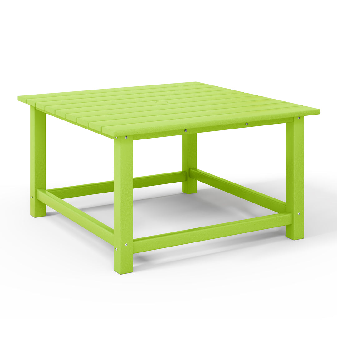 Malibu Low Outdoor HDPE Square Patio Coffee Table