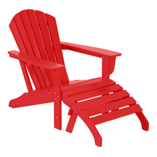 Dylan Outdoor Adirondack Chair With Ottoman 2-Piece Set
