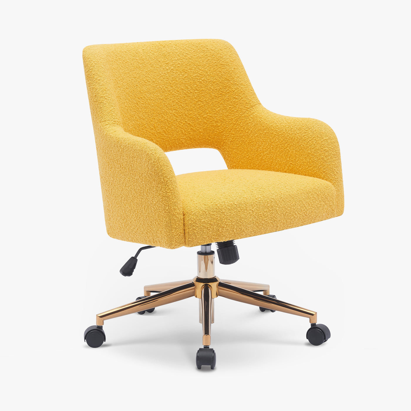 Genevieve Mid-Century Modern Swivel Office Vanity Chair with Wheels