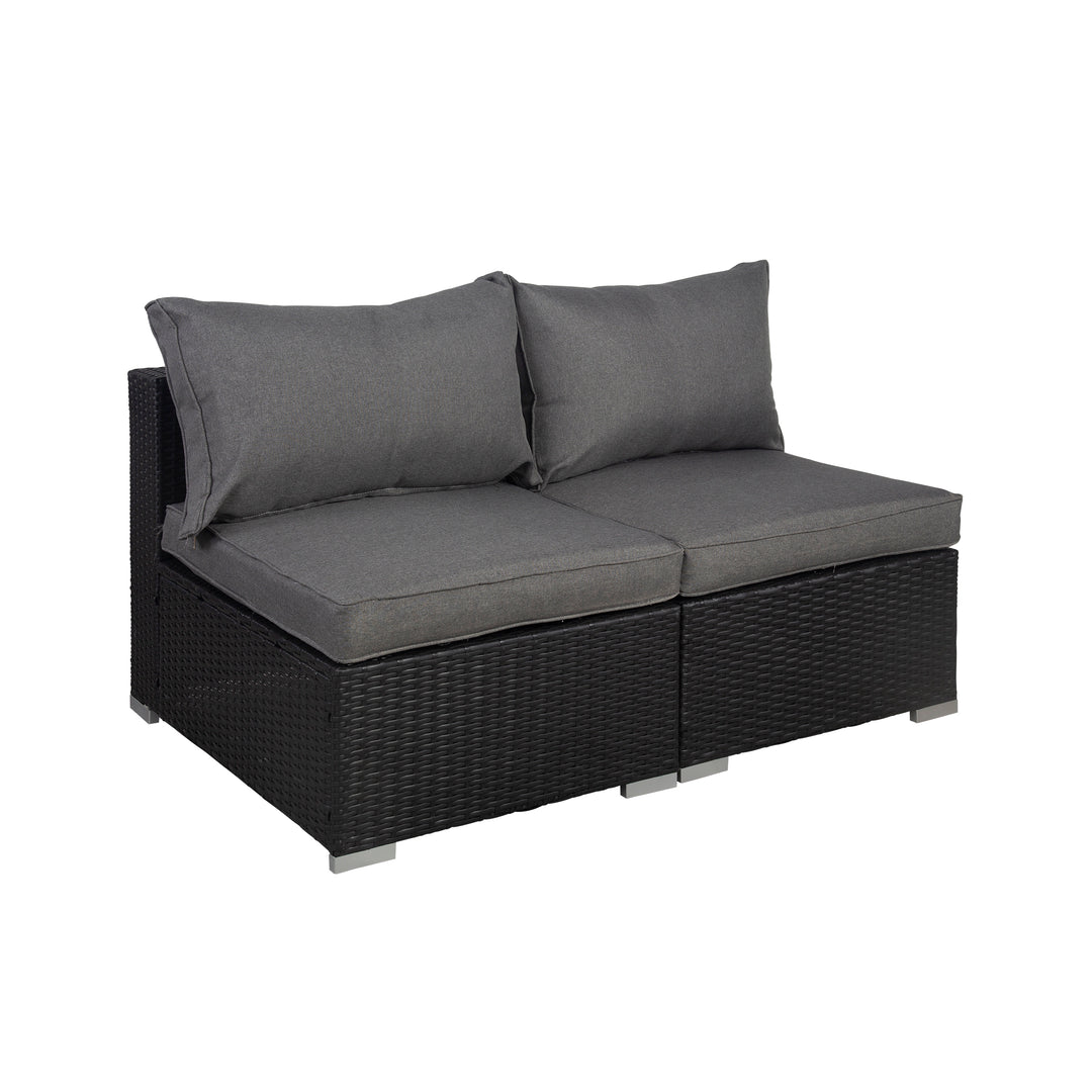 Irvine 2-Piece Outdoor Patio Rattan Wicker Sofa Set