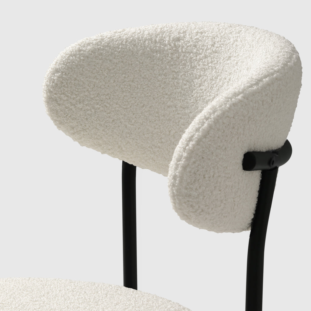 Alexandria Mid-Century Modern Upholstered Sherpa Round Dining Chairs (Set of 4)