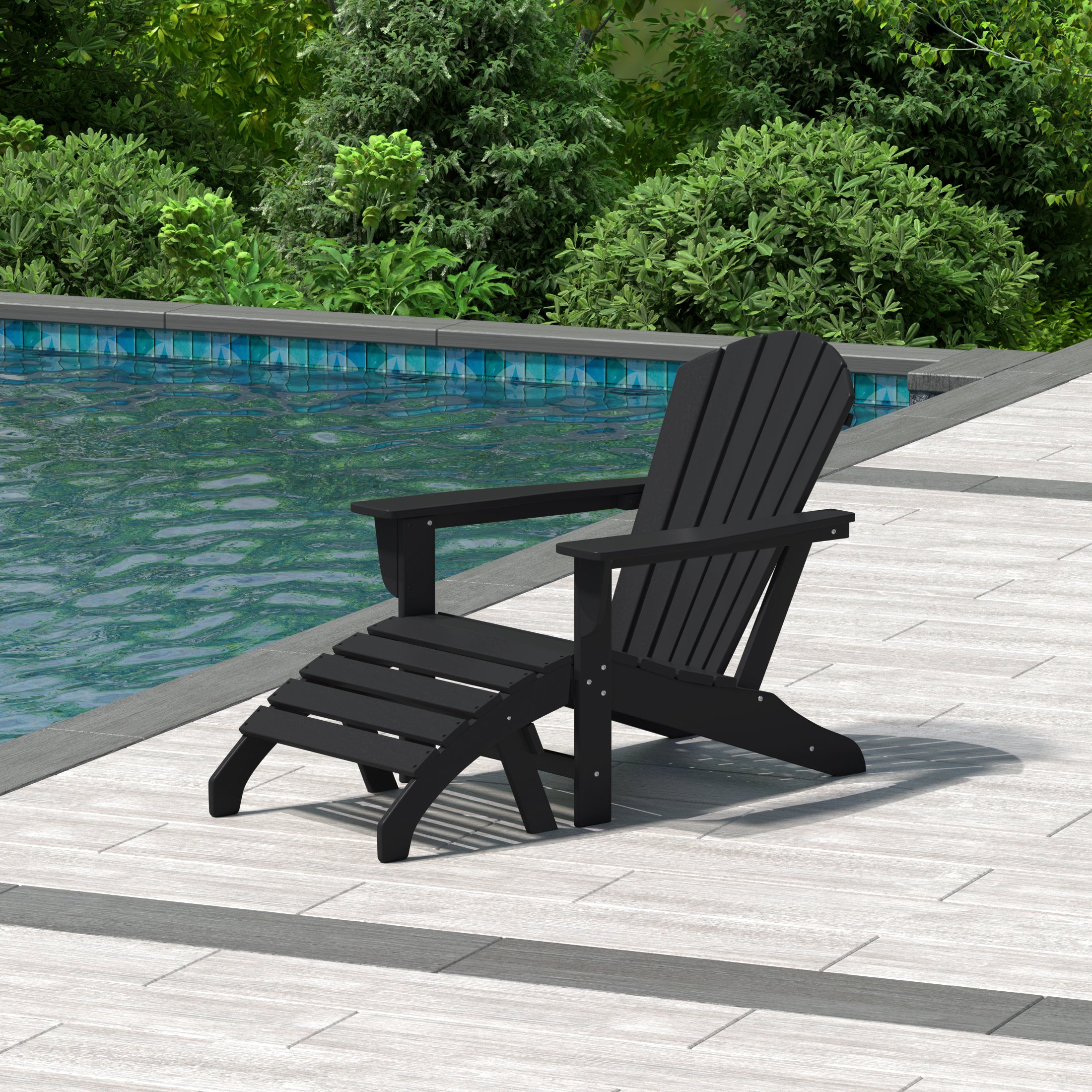 Dylan Outdoor Adirondack Chair With Ottoman 2-Piece Set