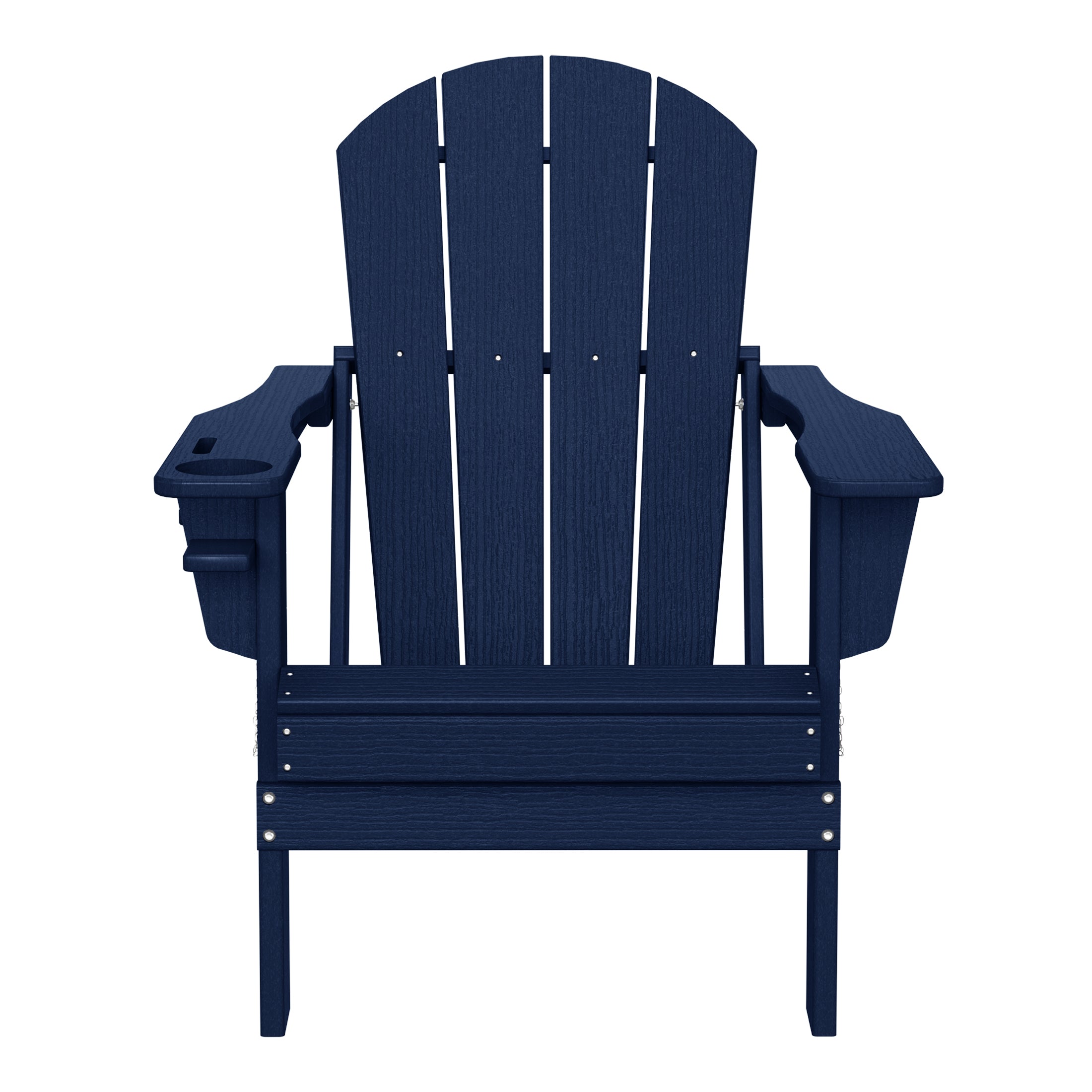 Nantucket Outdoor Patio HDPE Resin Adirondack Chair With Cup Holder and Phone Holder