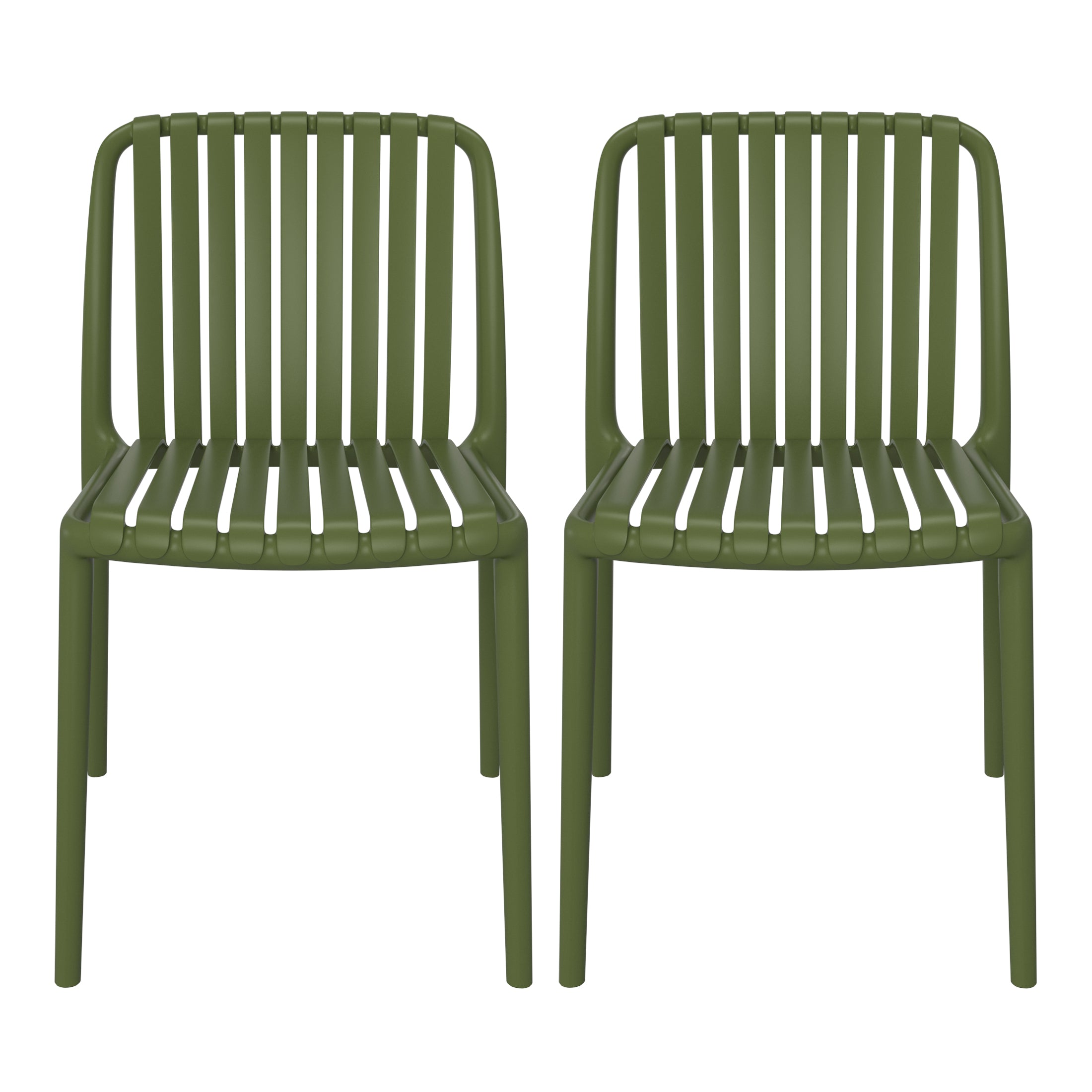 Playa Outdoor Stackable Polypropylene Plastic Dining Side Chairs (Set of 2)