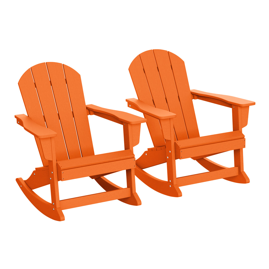 Malibu 2 piece set Outdoor / Patio Poly Adirondack rocking chairs ( 2 seater )