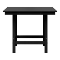 Ashore Outdoor HDPE 36" Square Patio Dining Table with Umbrella Hole
