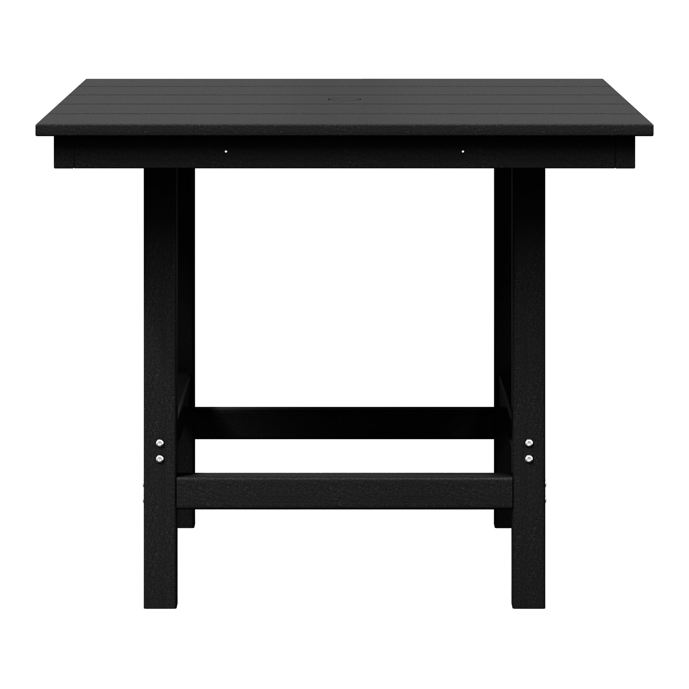 Ashore 5-Piece HDPE Outdoor Square Patio Dining Table Set with Armless Side Chairs
