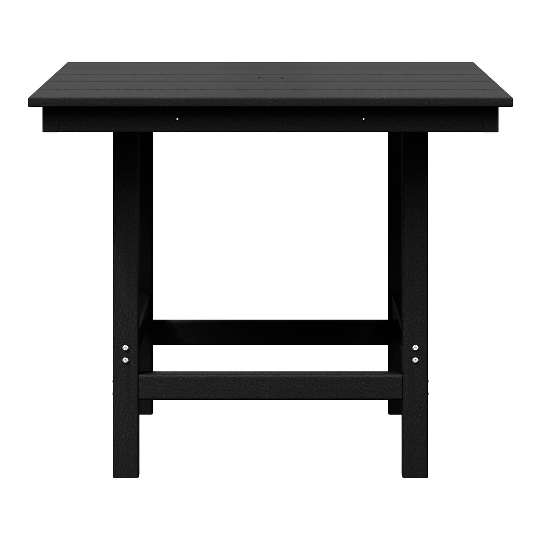 Ashore 5-Piece HDPE Outdoor Square Patio Dining Table Set with Armchairs