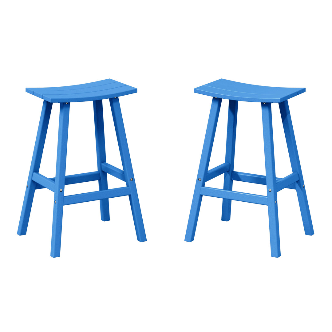 Malibu 2 piece set of 29" height Outdoor / Patio Saddle bar stools