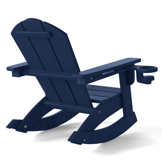 Malibu Outdoor HDPE Plastic Preschool Toddler Classic Adirondack Rocking Chairs (Set of 2)