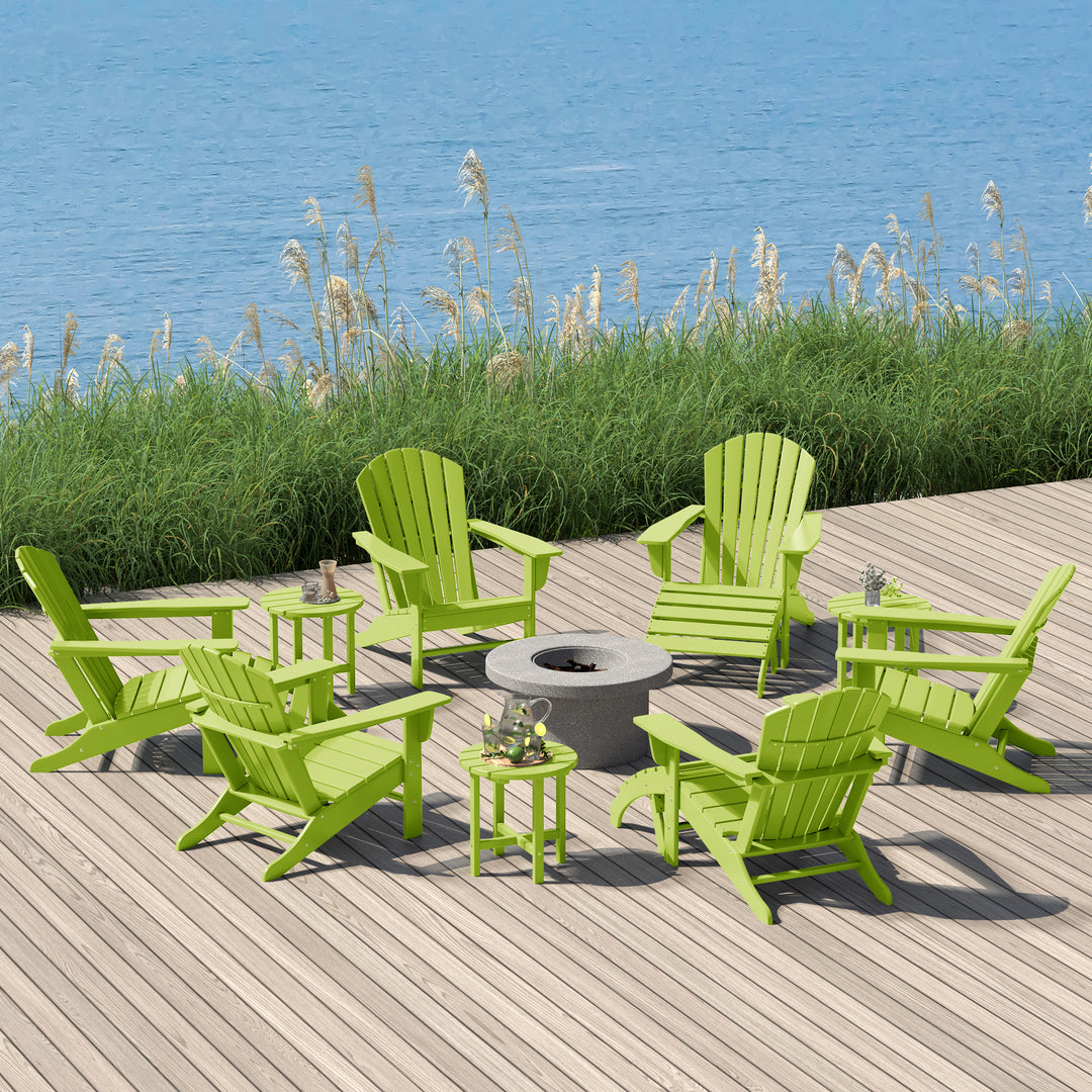 Dylan 12 Piece Outdoor Adirondack Chair With Ottoman And Side Table