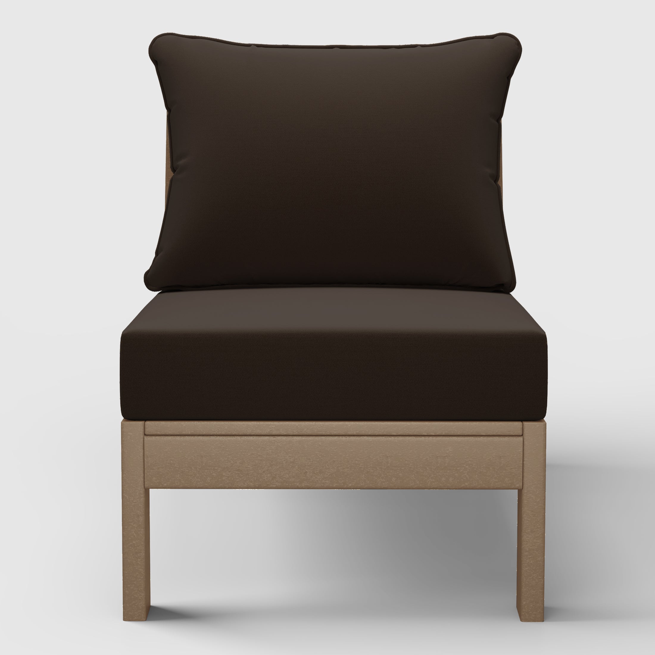 Avalon Outdoor HDPE Deep Seating Modular Armless Patio Chair with Patio Cushions