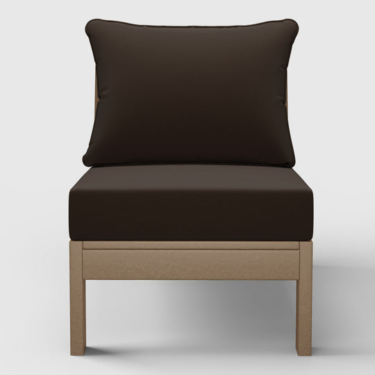 Avalon Outdoor HDPE Deep Seating Modular Armless Patio Chair with Patio Cushions