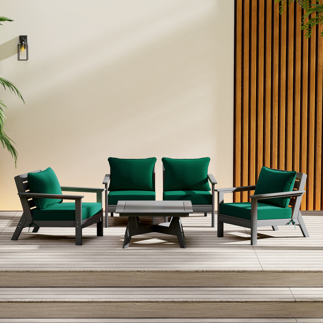 Avalon Outdoor 5-Piece Modular Sectional Patio Furniture Sofa Set