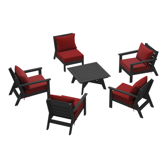 Avalon Outdoor 6-Piece Modular Sectional Patio Furniture Sofa Set
